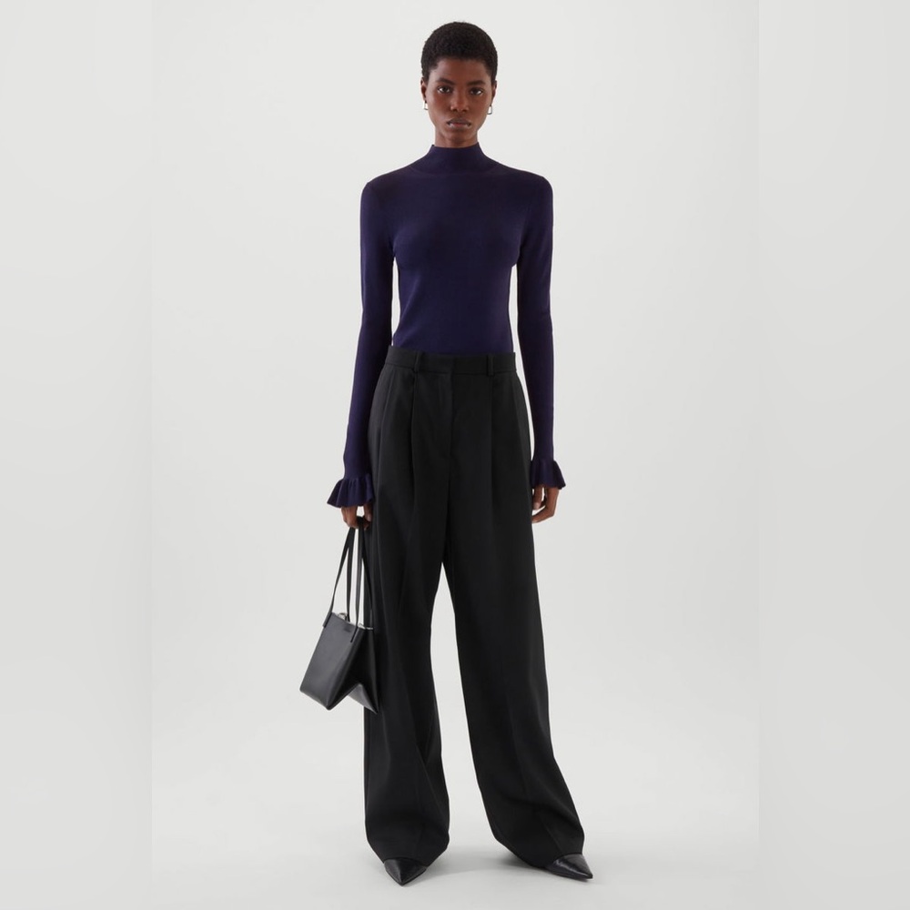 COS Crewneck Frill Sleeve Top sz S - Picture 5 of 8